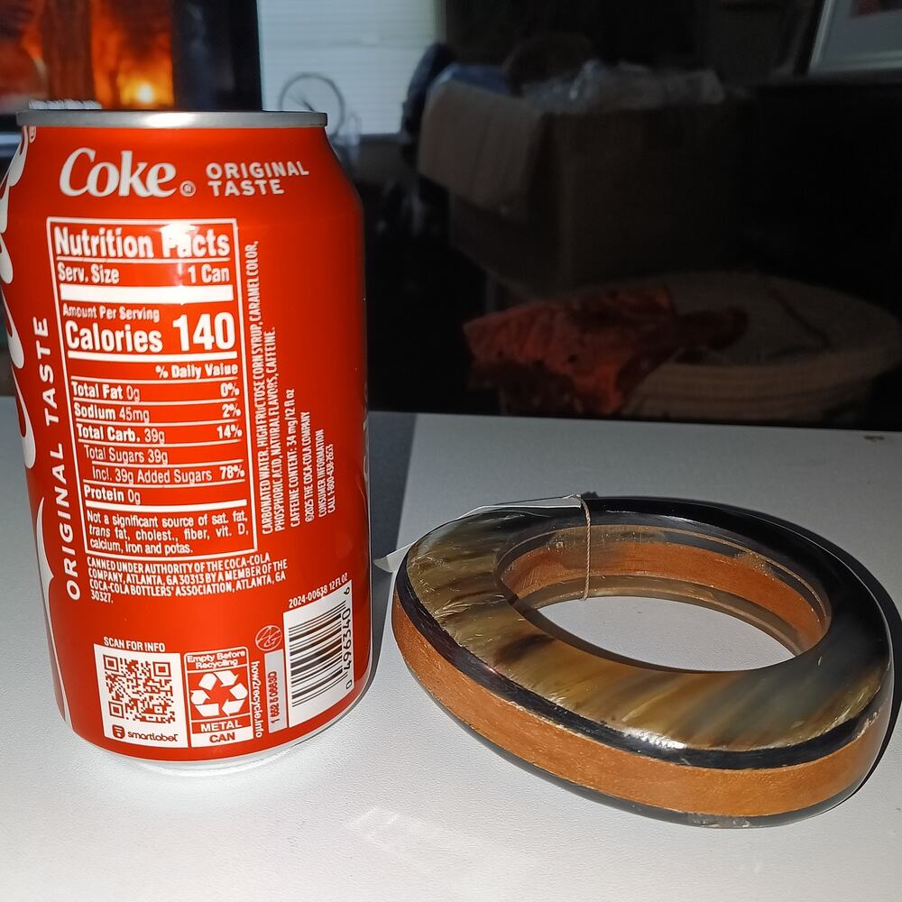 Iris Apfel & Bajalia Triangular Horn & Wood Bangl… - image 4